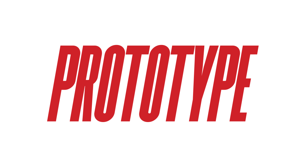 Prototype page title in bold red text