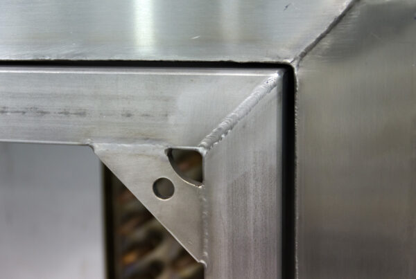 Metal fabricating welding joint on stainless steel