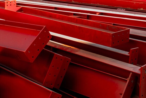 metal fabrication red welded beams